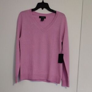 Tahari Soft Pink V-Neck Sweater